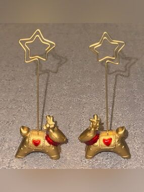 Dillards Gold Tone Reindeer Place Card
Holder Set